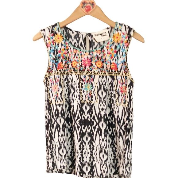 Savanna Jane embroidered Sleeveless Top S - Picture 8 of 8